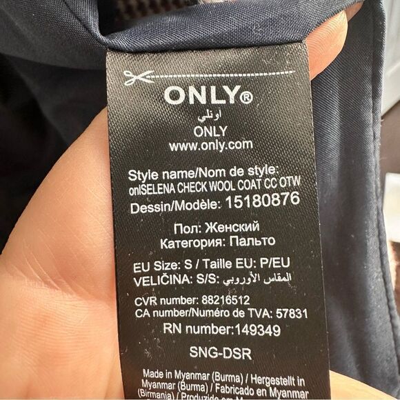 ONLY Classic Houndstooth Coat Sz Small - Picture 13 of 16